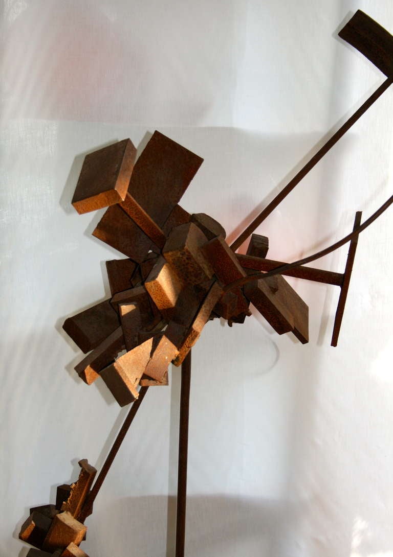 Iron and steel Bertoia Style Sculpture For Sale 1