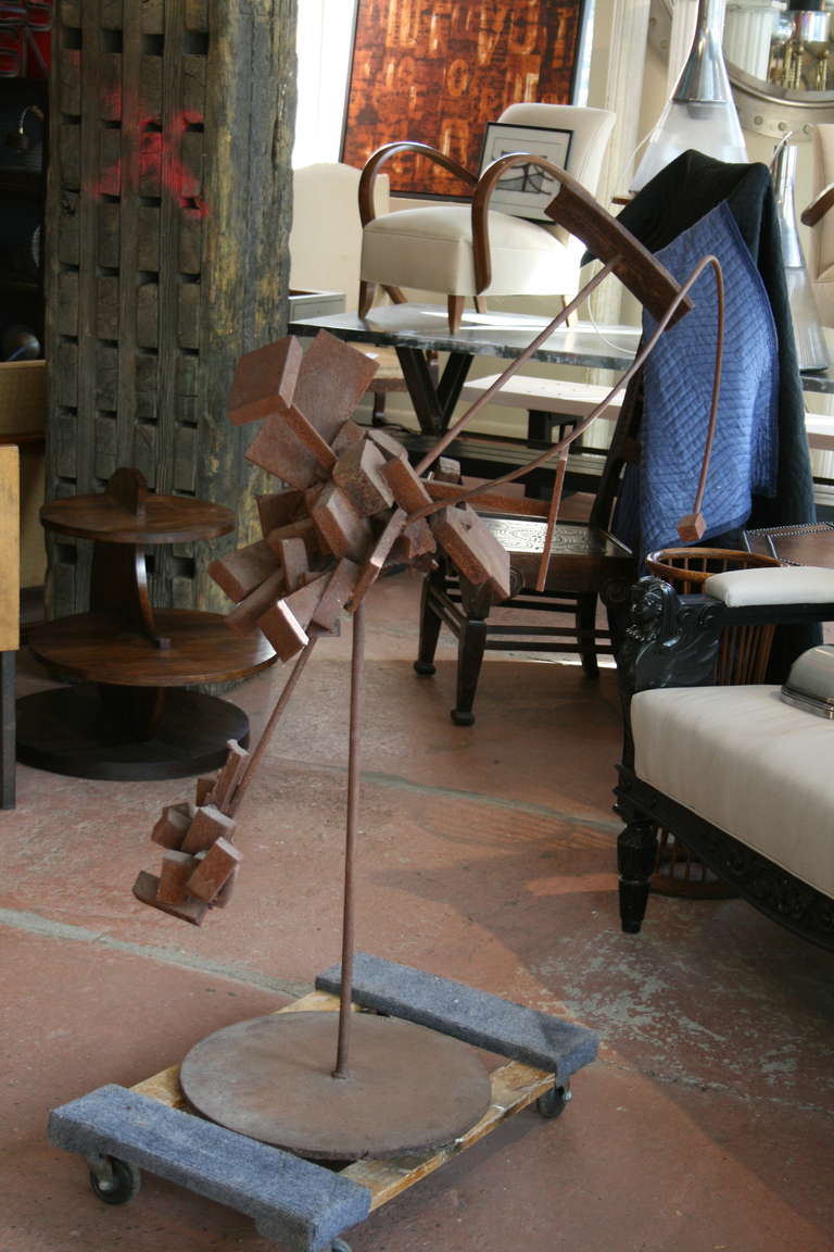 Mid-20th Century Iron and steel Bertoia Style Sculpture For Sale