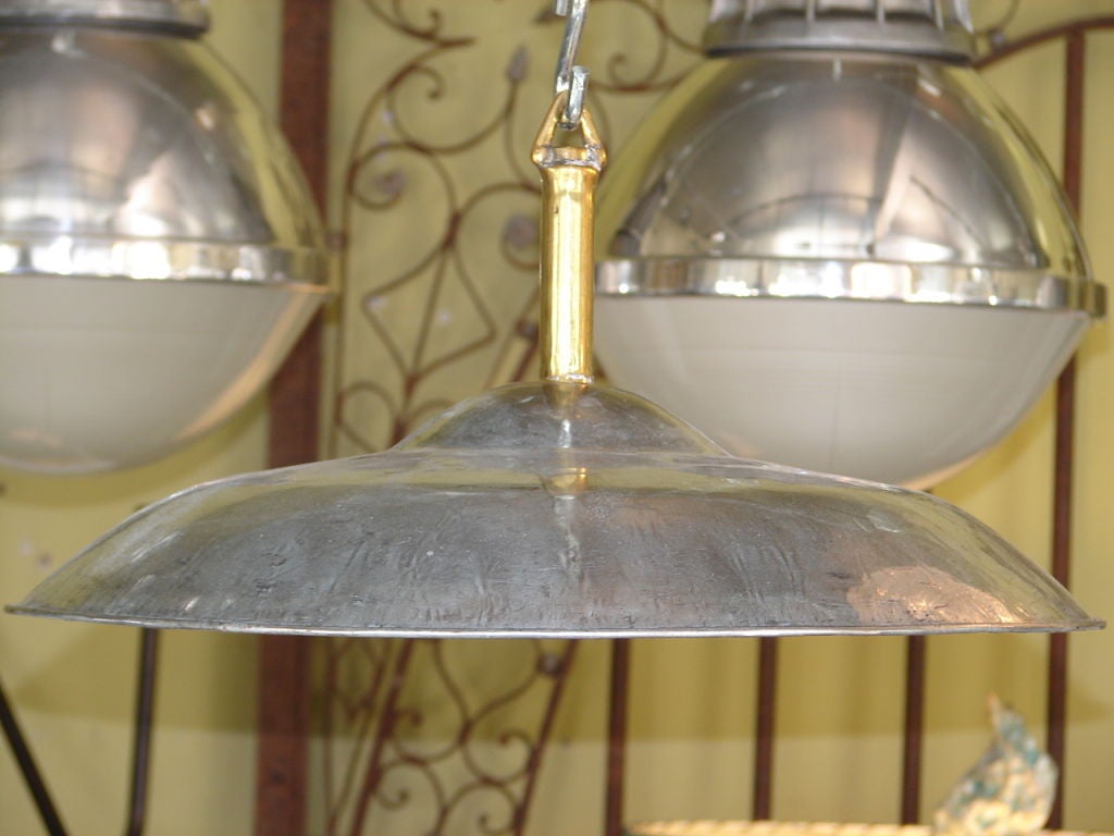 French nickel plate and brass bistro lights 1