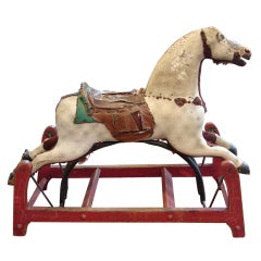 Antique Wood Horse Glider