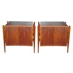 Pair of tambour front side cabinets designed by Spevack