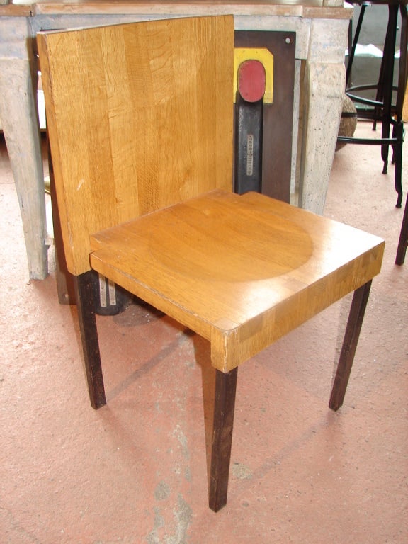 Dutch Wood and Steel Dining Chairs and Tables