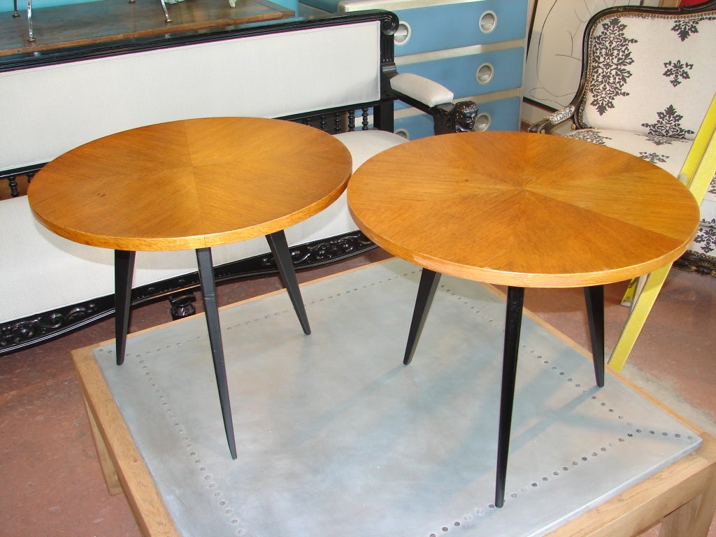 Pair Of Italian Pie Cut Round Side Tables