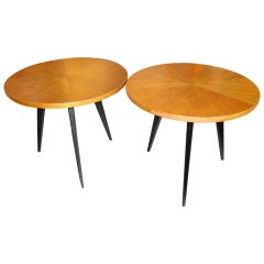 Pair Of Italian Pie Cut Round Side Tables