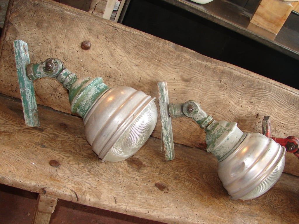 Two Pairs of Holophane Adjustable Wall Lights