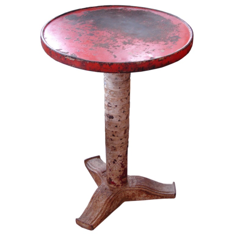 Art Deco Cast Iron Bistro Table by Fischel at 1stDibs