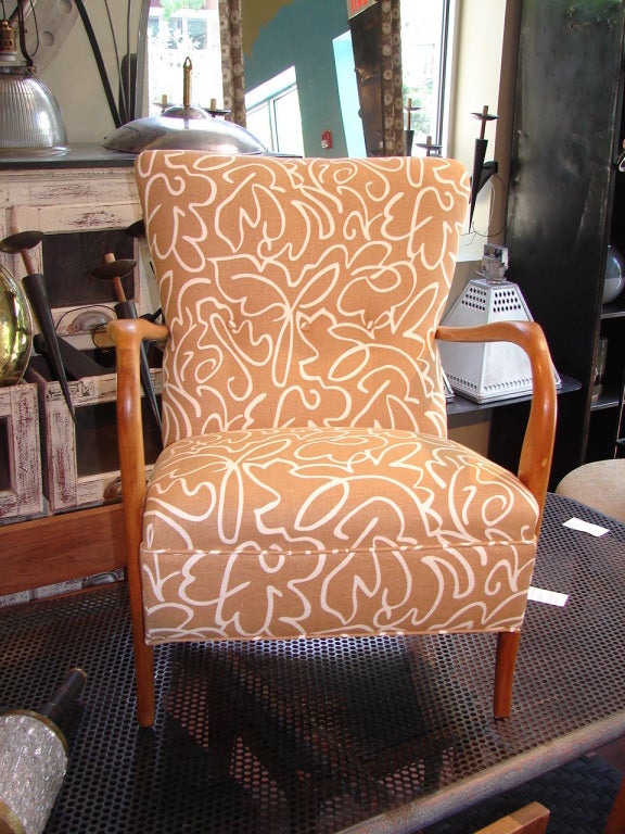 Pair of French armchairs newly upholstered