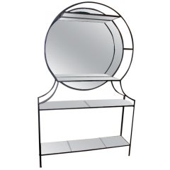 Geometric Glass And Mirror Etagere