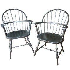 Paire de chaises Windsor en métal