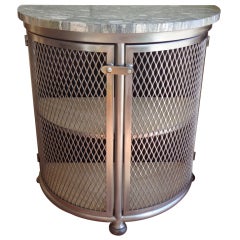 Steel Half Circle Console With Mesh Doors