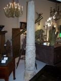 Massive Stone and Wood Grape-Motif Column