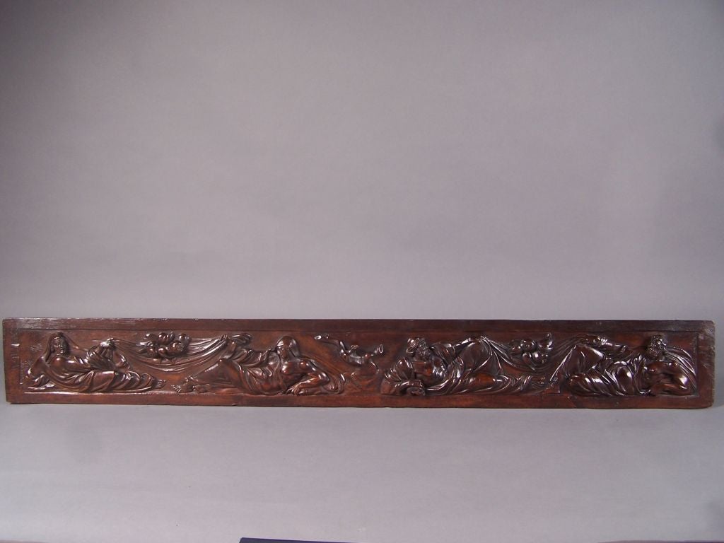 Neoclassical Walnut Bas-Relief