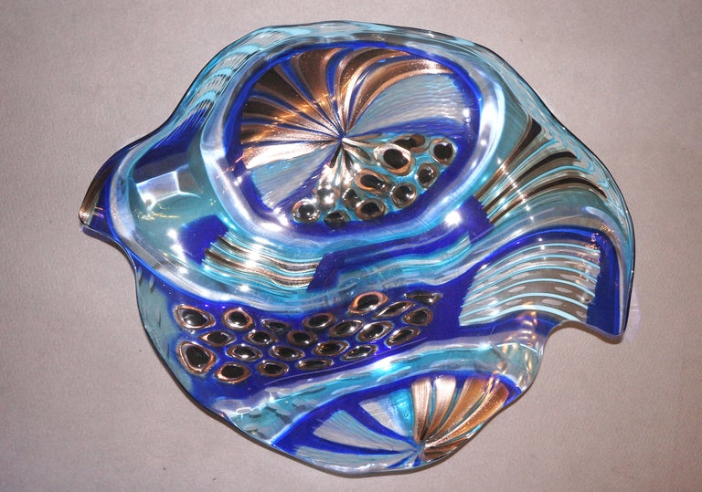 Mid-Century Modern Artistic Hand Blown Murano Glass Centerpiece Vessel