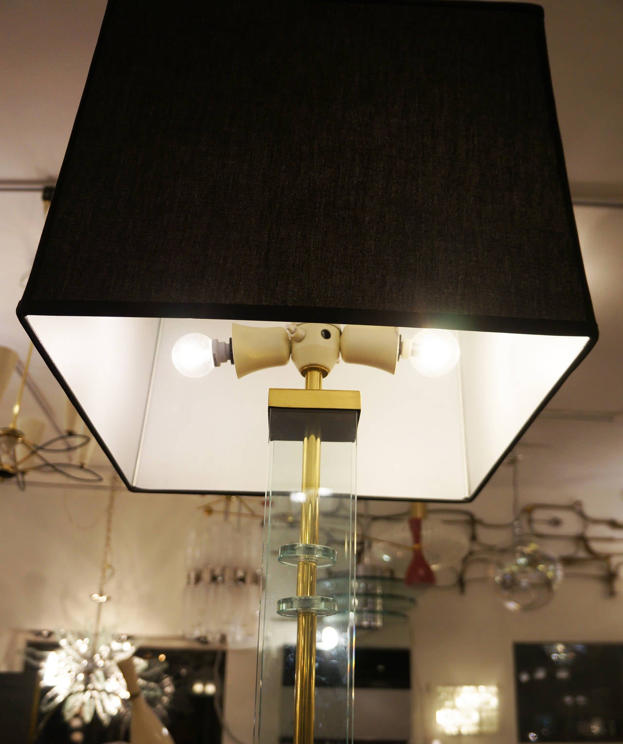 Elegant Glass Floor Lamp, Italy, 1940s In Excellent Condition In New York, NY