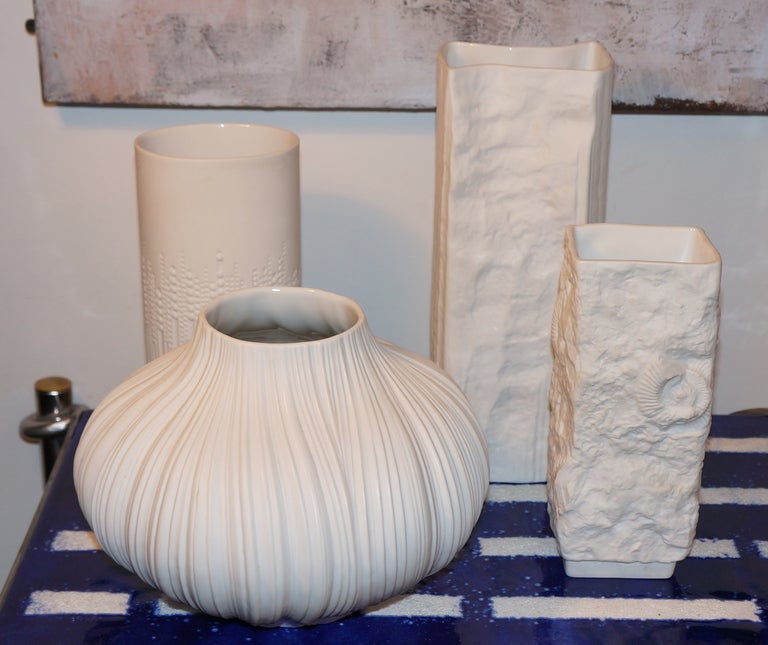 Mid-Century Modern Group Of German Mid-century  White Porcelain Vases
