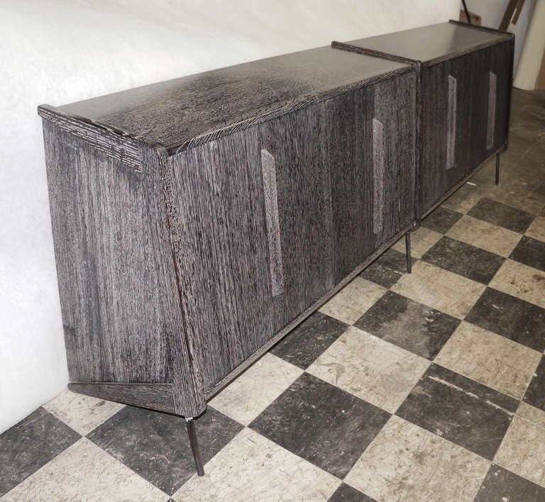 Italian Outstanding And Large Limed Oak Credenza - Dresser