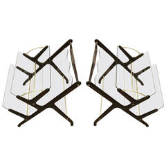 Pair Magazine Book Racks, Italy 1950s 2