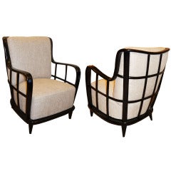 A most elegant pair of Italian 40's armchairs