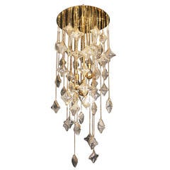 Zero Quattro, Hanging Glass Stars Chandelier, Italy 1970s