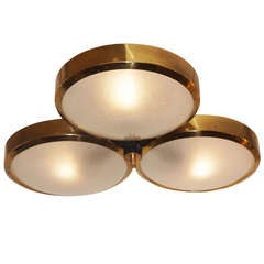 Three Lobed Shallow Italian Mid-century Chandelier.