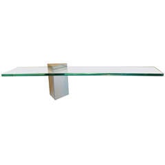 Sleek Minimalist Italian 70's Wall Mounted Diminutive Console