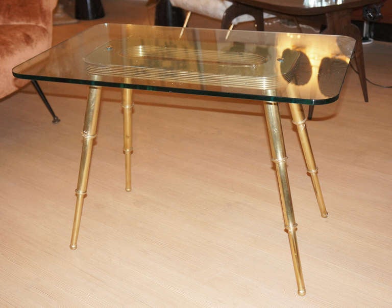 Mid-Century Modern Italian Late 40s Brass Side Table