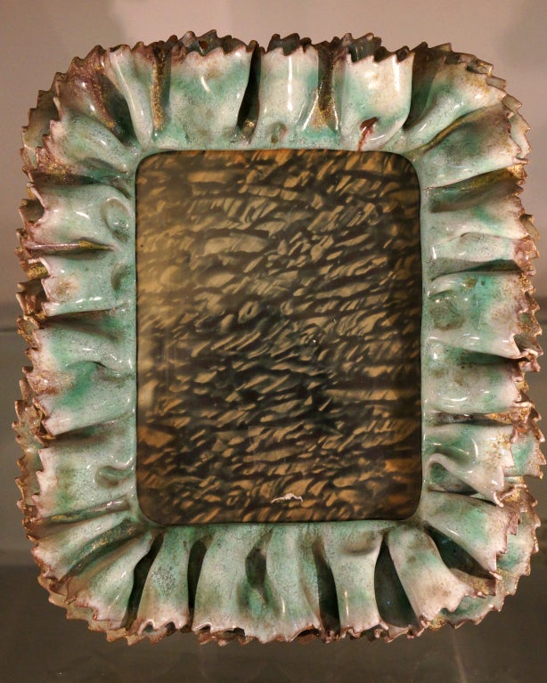 Italian Ceramic Picture Frame, Italy Mid-Century
