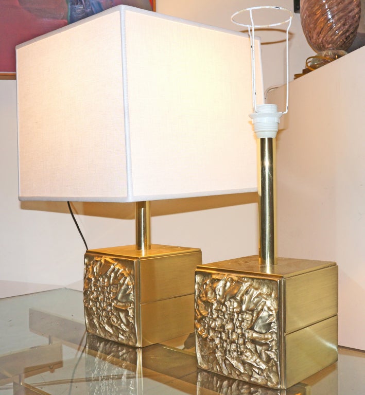 Late 20th Century Italian '70s Brass Table Lamps