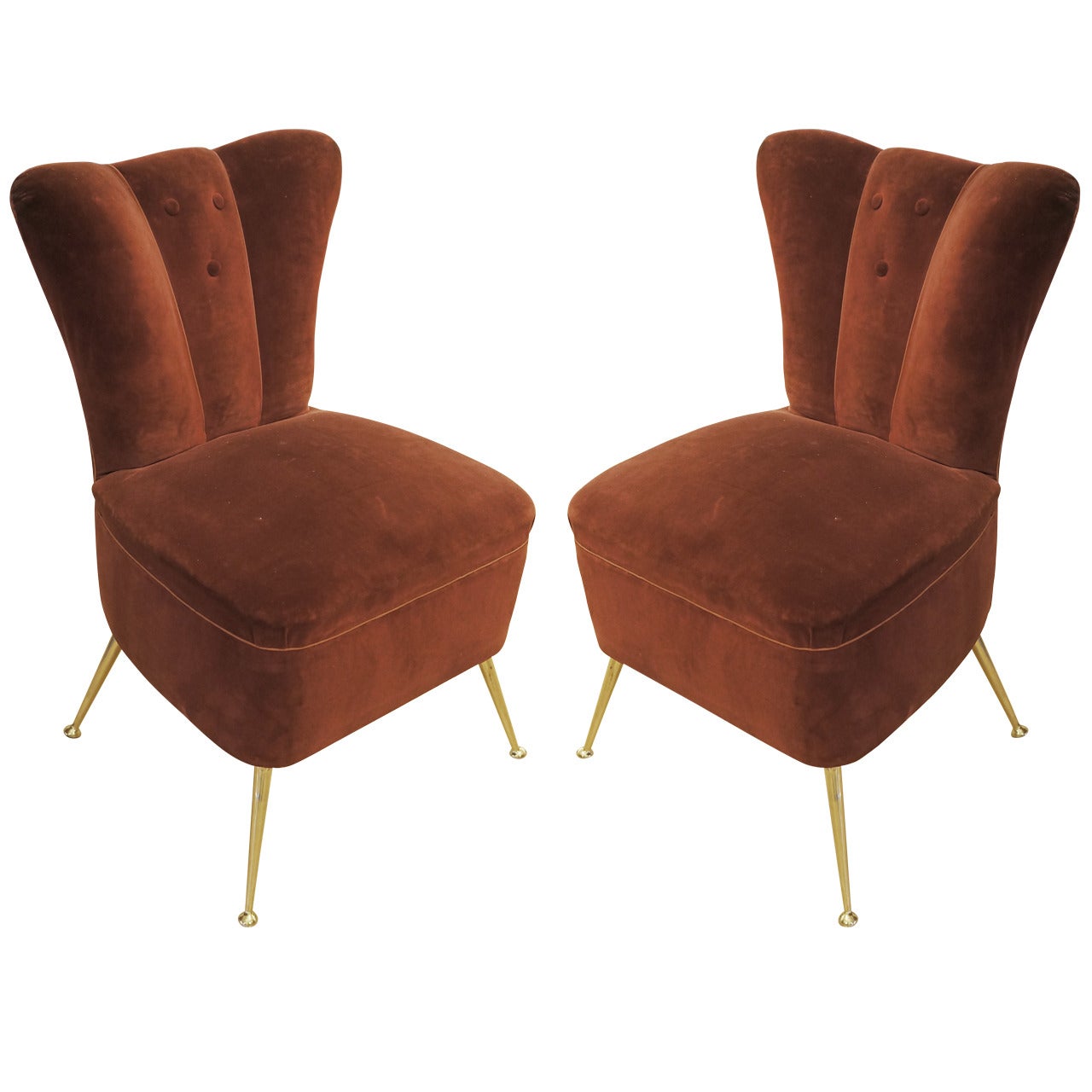 Pair of Slipper Chairs, Italy 1950s