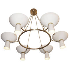 Striking Stilnovo Twelve-Light Chandelier