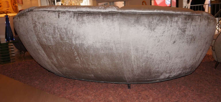 Striking, Large Italian 40's Curved Sofa 1