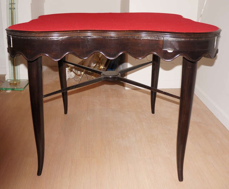 Mid-Century Modern Gaming Table and Chairs Attributed to Paolo Buffa