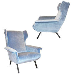 Pair Of  Italian Mid Century Lounge Chairs