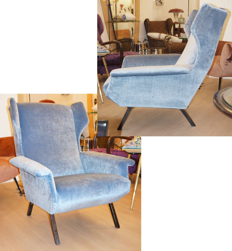Pair Of  Italian Mid Century Lounge Chairs
