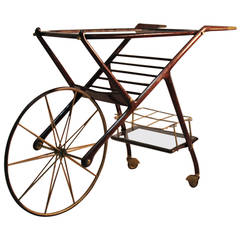 Playful Italian Mid-Century Three Wheels Cart