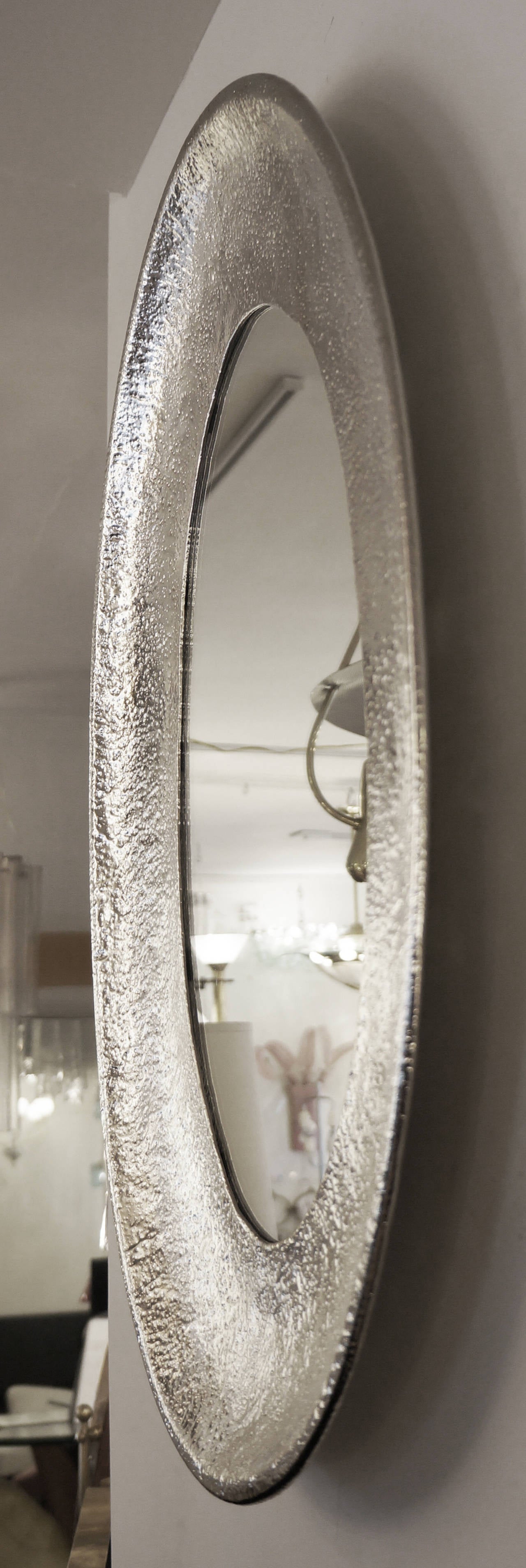 hammered nickel mirror