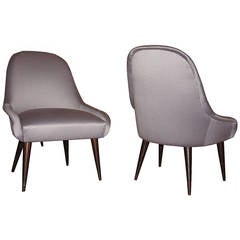Posh Pair of Italian 1950s Sleeper Chairs