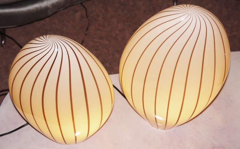 Mid-Century Modern Playful Murano Glass Table Lamps