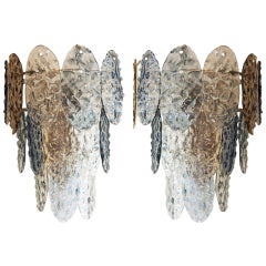 Whimsical Pair Of Vistosi Murano Glass Sconces