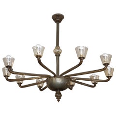 Large elegant Murano glass chandelier by MV Cappellin & C