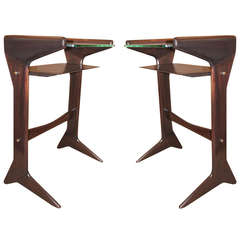 Diminutive Pair of Side Tables/Night Stands in the Manner of Ulrich