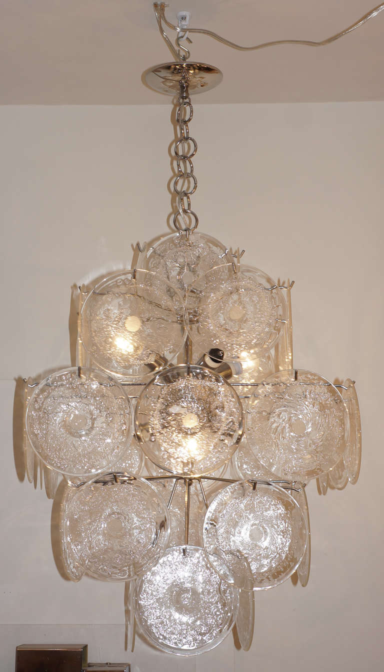 Vintage Murano Blown Glass Discs Chandelier at 1stDibs