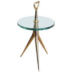 Italian Mid-Century Bronze Side Table or Gueridon 1