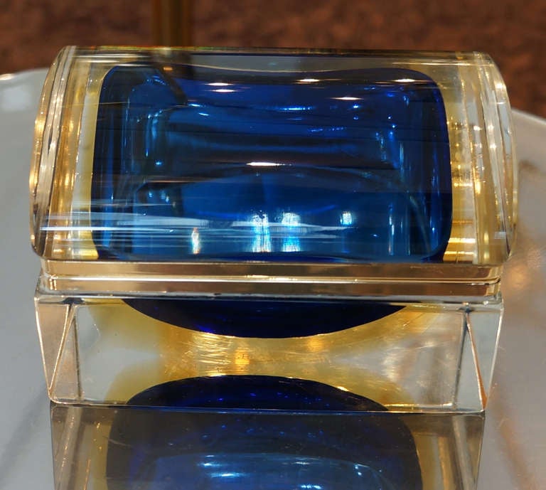 Mandruzzato, "Sommerso" Murano Glass Jewelry Box