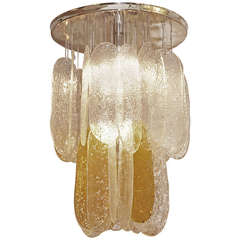 Flush Mount Murano Glass Unusual and Gracious Mid-Century Chandelier