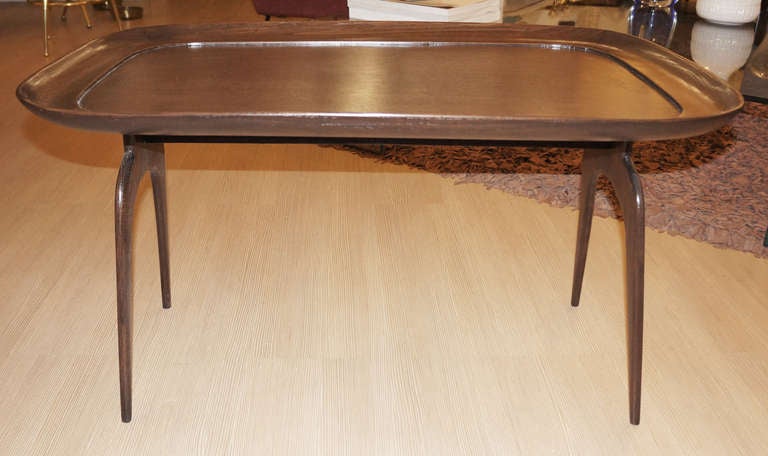 Mid-Century Modern Oak Coffee Table by Cesare Lacca, Italy 1940s