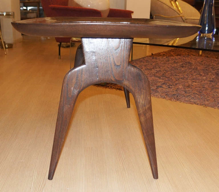 Mid-20th Century Oak Coffee Table by Cesare Lacca, Italy 1940s