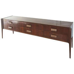 Well-dDesigned Italian Mahogany Console or Chest of Drawers