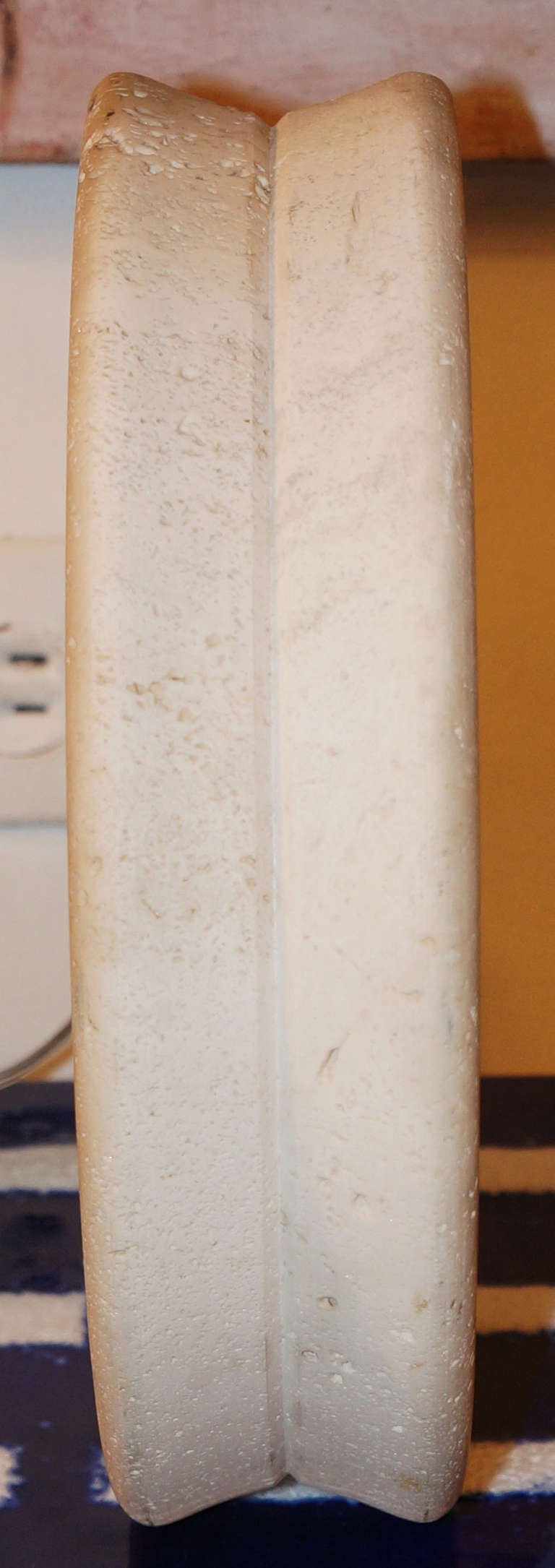 Italian 70's Travertine Vase In Excellent Condition In New York, NY