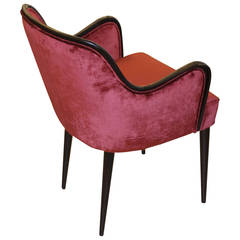 Red Armchair, Desk Chair by Osvaldo Borsani, Italy, 1950s